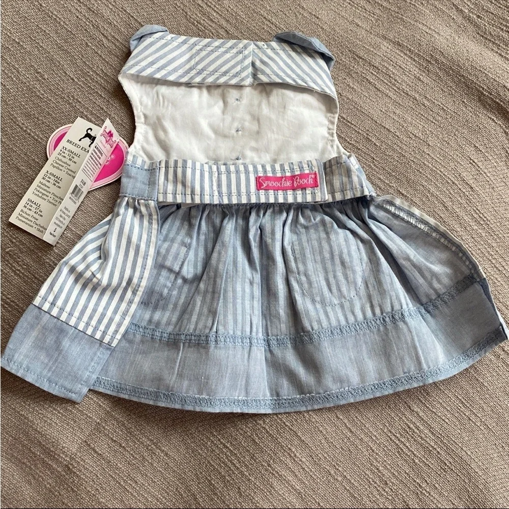 Dog Dress | White & Blue Stripe